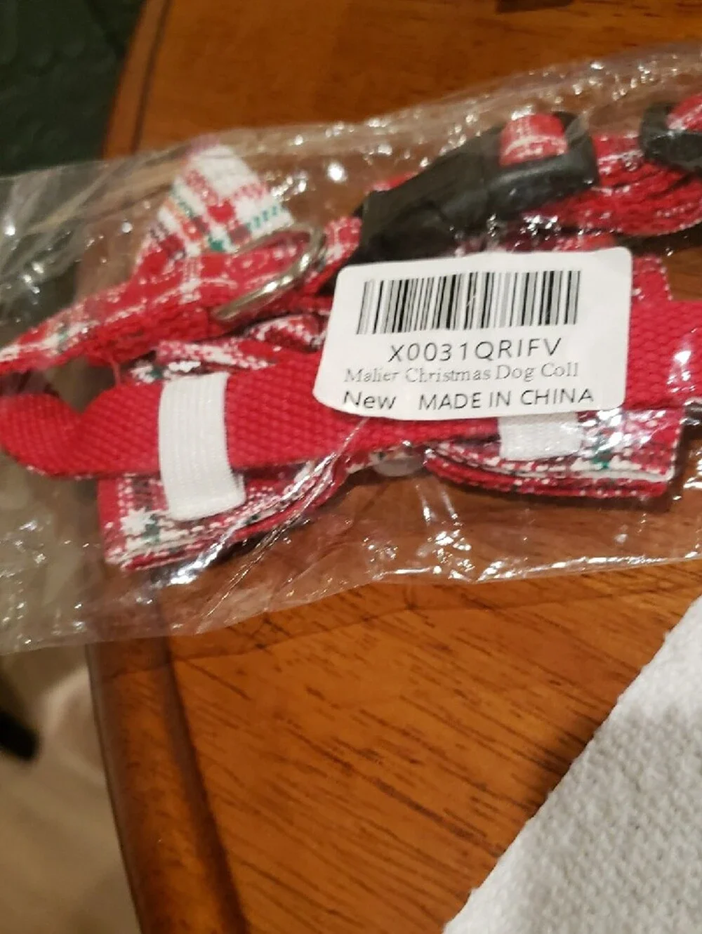 Dog Collar - Red Plaid Christmas Bow Tie Collar